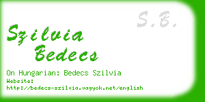 szilvia bedecs business card